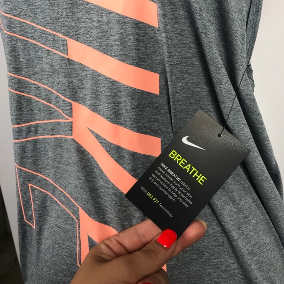 Nike Women’s Gray Breathe Tank Top - Picture 2 of 4